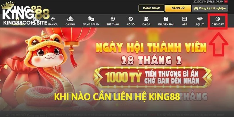 Đề xuất những trường hợp cần liên hệ nhân viên King88